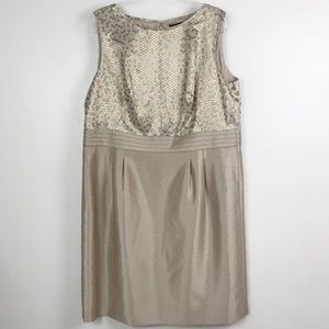 Tahari ASL Metallic Sleeveless Shift Dress